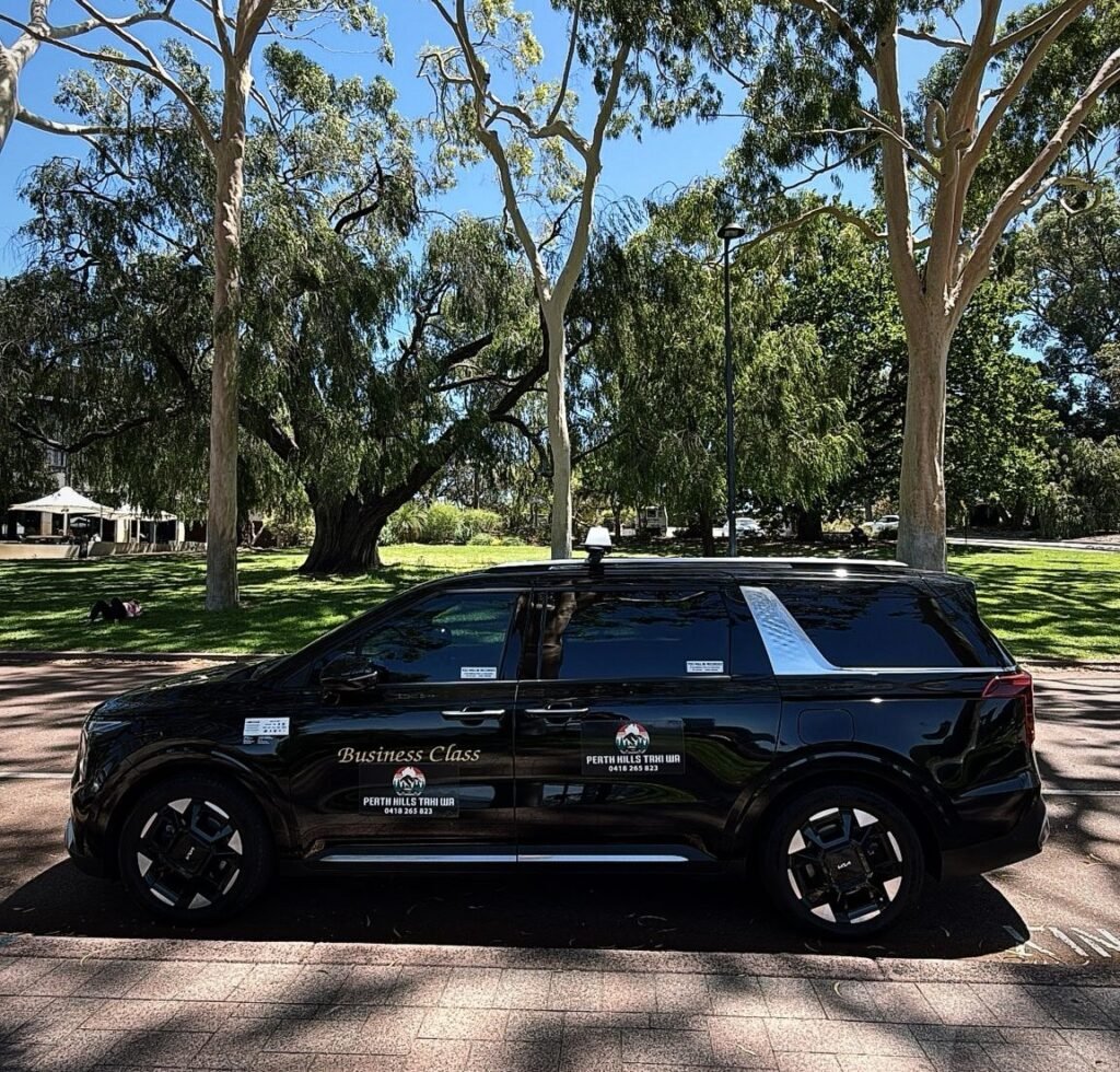 Perth Hills Taxi Car Image with Perth Hills Taxi Logo